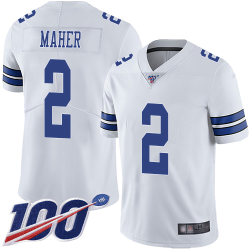 Men Dallas Cowboys Limited White Brett Maher Road #2 100th Season Vapor Untouchable NFL Jersey